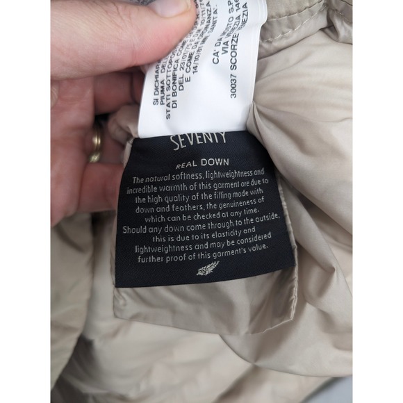 Seventy Sergio Tegon Wool Coat Womens 46 Beige Alpaca Mohair‎ Down Filled Jacket - Picture 8 of 12